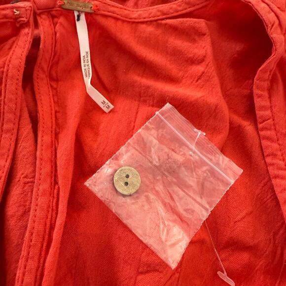 Free People midi dress cotton boho smocked back boho Medium - Picture 10 of 12